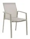 KARI Chaise de jardin de couleur "greige" textilène "sésame" par Stern Moebel