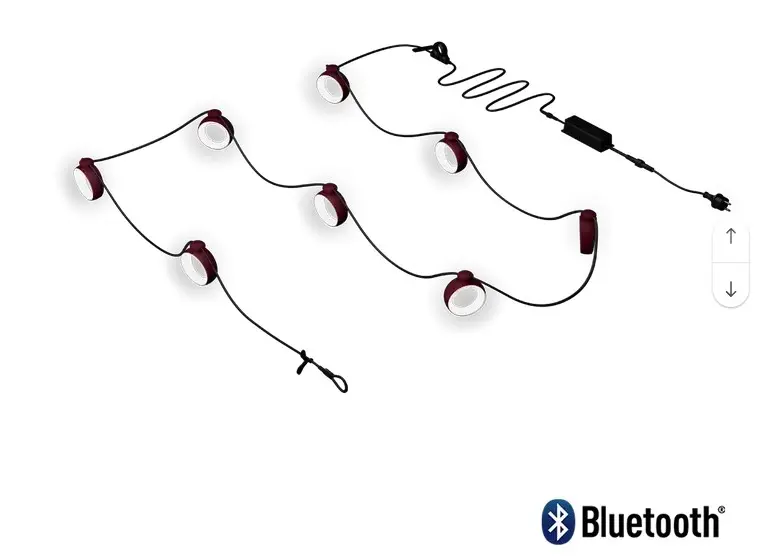 Guirlande lumineuse Fermob Hoopik L1200 cm – éclairage LED extérieur rechargeable et connecté