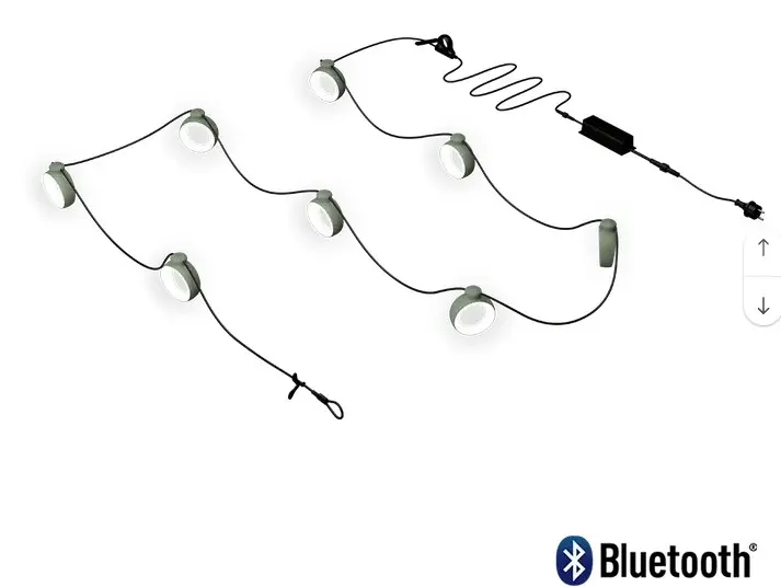 Guirlande lumineuse Fermob Hoopik L1200 cm – éclairage LED extérieur rechargeable et connecté
