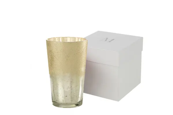 Bougie parfumée M-Chic J-Line extra large 160h – Bougie décorative en verre argent élégant et parfumée
