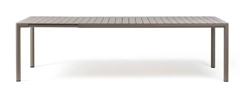 Table de jardin extensible TEVERE 211/275 cm taupe – Résine fiberglass & aluminium – Nardi Outdoor