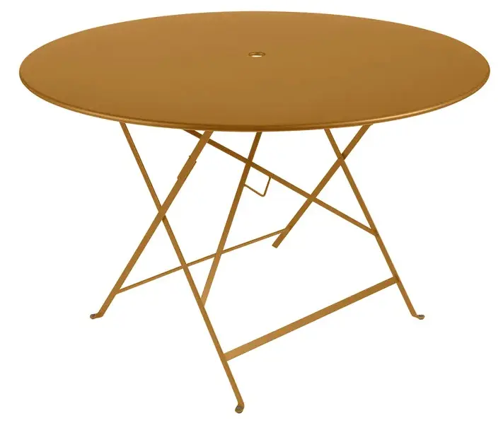 BISTRO Table ronde pliante en métal de FERMOB - Diamètre: 117 cm, TABLE, BISTRO, RONDE, 0237
