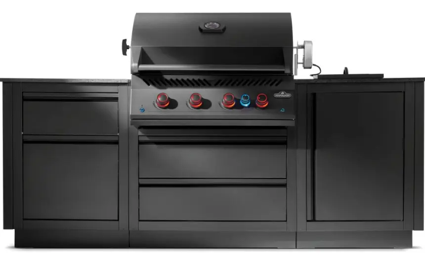 Ensemble OASIS™ 300, grill au propane encastré Série 700 32" avec brûleur arrière infrarouge, noir mat NAPOLEON ODK105MK-BIG32P-1-NL