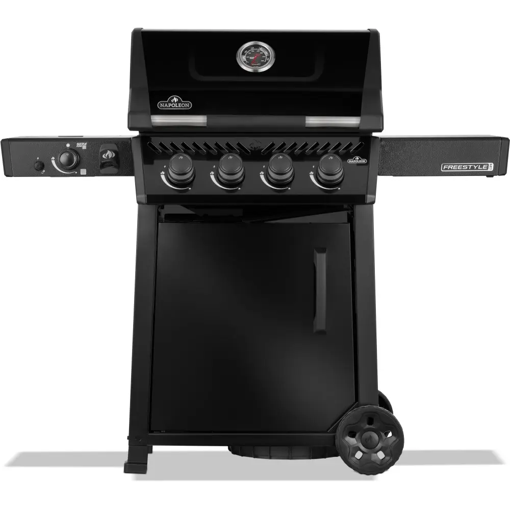 [NAPOLEON-FP425DSIBPK-1-NL] Barbecue au gaz noir Freestyle PRO 425 de Napoléon avec brûleur latéral sizzle zone
