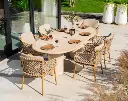 MARTINIQUE - Ensemble de jardin en aluminium couleur "Ambre" et Table en Mortex de 4 seasons outdoor  
