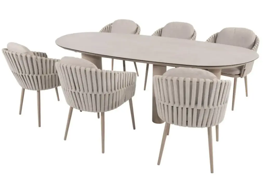 Ensemble de jardin DENIA - EVA en aluminium couleur "latté"  Taste by 4 seasons outdoor  