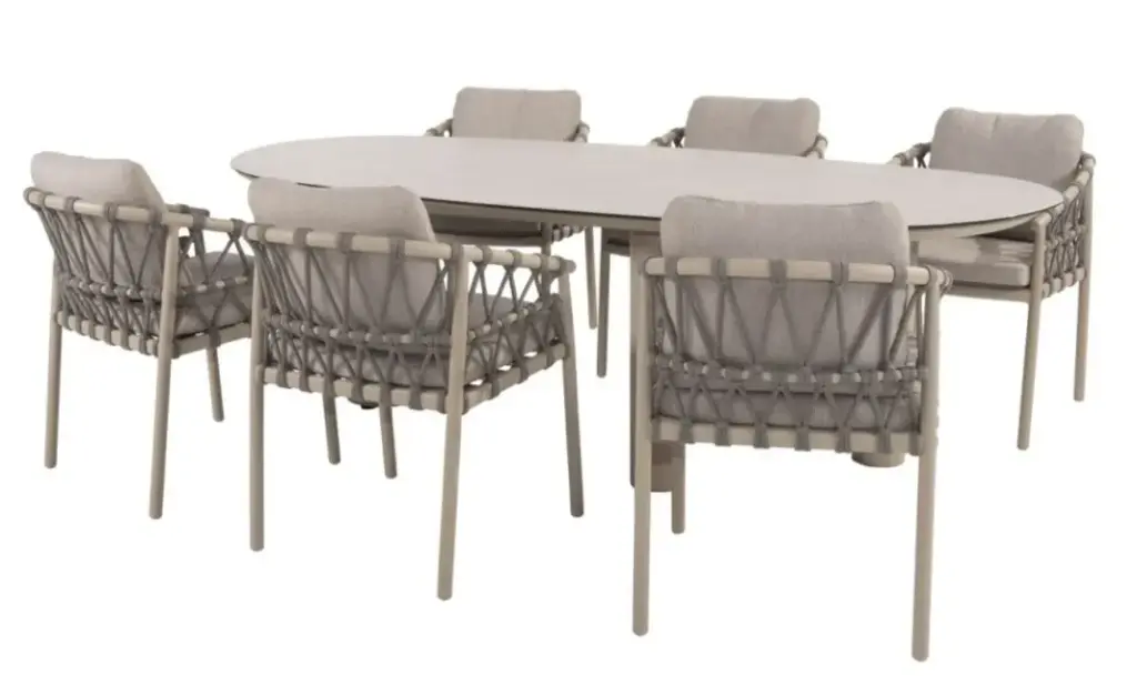 Ensemble de jardin DENIA - PIACENZA en aluminium couleur "latté"  Taste by 4 seasons outdoor   