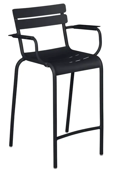 Chaise de bar Bridge haut Luxembourg Fermob Carbone