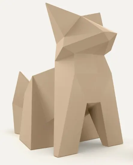 Renard de terrasse ORIGAMI - Kitsune de Vondom - Grand format H.120 cm - Couleur: crème