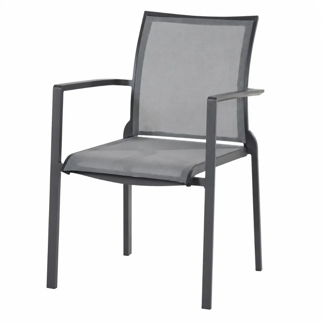 [TASTE-91288] Chaise de Jardin Melbourne Anthracite en Aluminium & Textilène – Design Élégant de 4 seasons outdoor