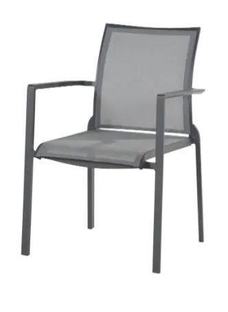 [TASTE-91288] Chaise de Jardin Melbourne Anthracite en Aluminium & Textilène – Design Élégant de 4 seasons outdoor