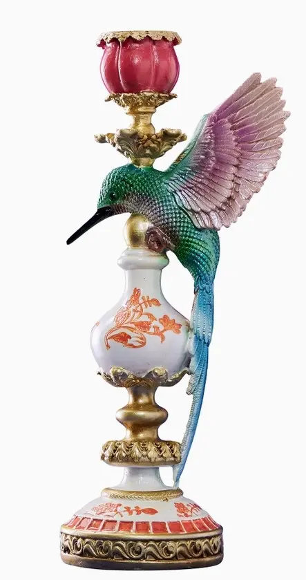 Chandelier Colibri en résine de poly, 13 x 14 x 32 cm