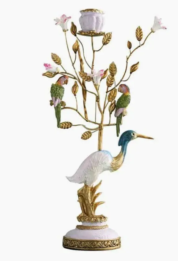 Chandelier Héron Poly/Métal, 25 x 11 x 44 cm