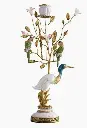 Chandelier Héron décoratif WERNS® – Bougeoir design en polyrésine - 25 x 11 x 44 cm