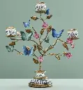 Chandelier Papillons décoratif WERNS® – Bougeoir design en polyrésine et métal - 35 x 11,5 x 39 cm