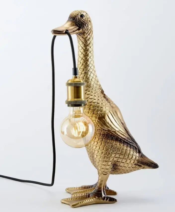 Lampe de table Werner Voss Son of a Duck Or 52060 – lampe décorative canard doré design
