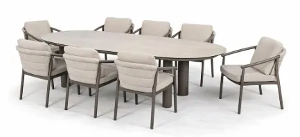 Ensemble de jardin DENIA - BAROLO en aluminium couleur "terre"  Taste by 4 seasons outdoor