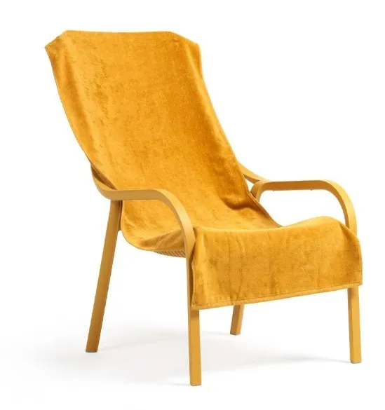 Serviette de plage Nardi Net Lounge – drap de bain extérieur 100% coton Belgique - couleur: senape