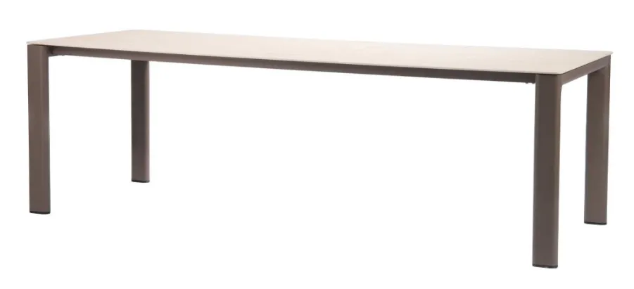 [4SO-91936] Table de jardin Granada - Aluminium de couleur "Terre" - Plateau en céramique 240x95 cm - Taste by 4 Seasons Outdoor