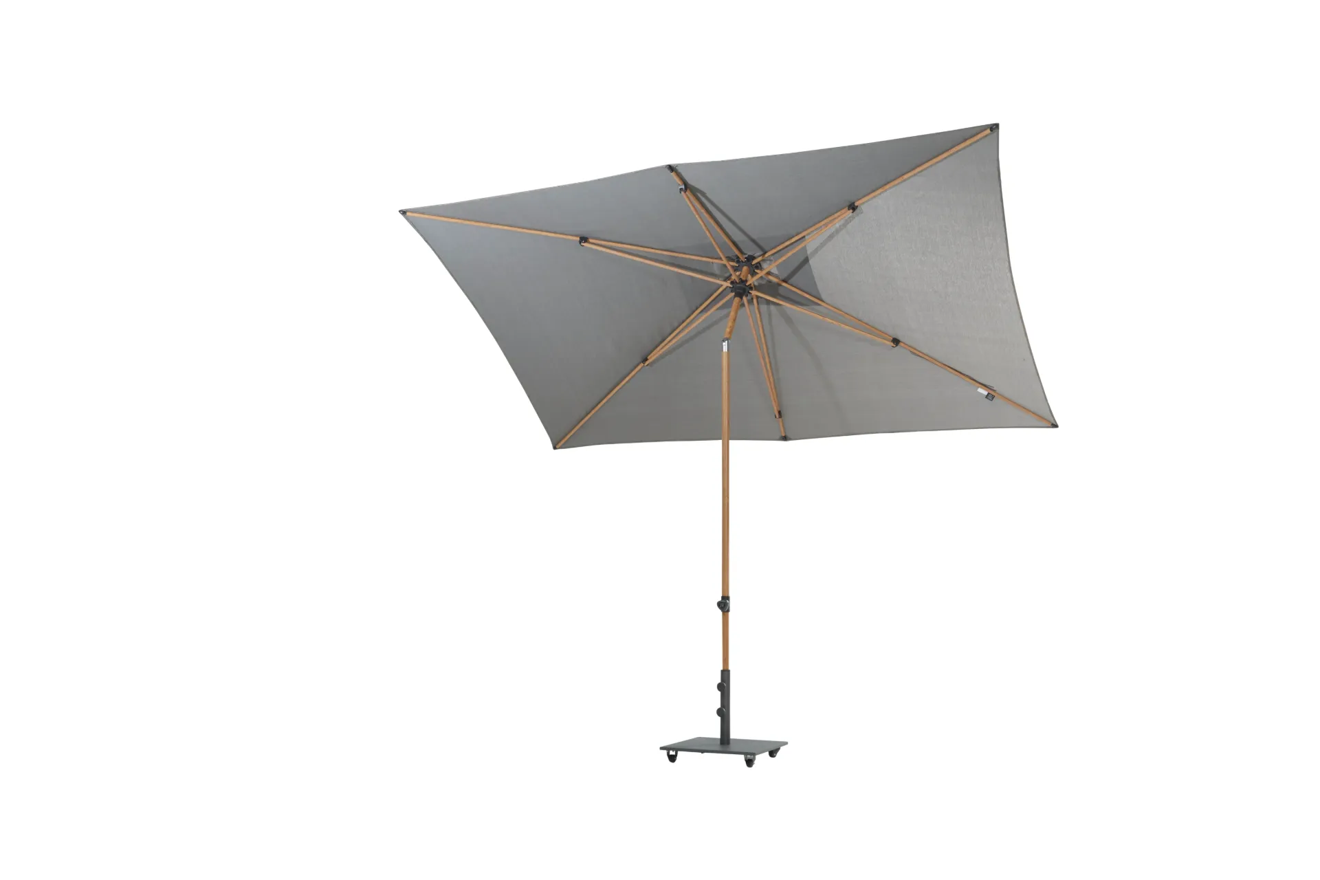 [4SO-08674] AZZURRO Parasol en solefin 200X300 charcoal - structure imitation bois  - 4 seasons