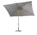 AZZURRO Parasol en solefin 200X300 charcoal - structure imitation bois  - 4 seasons