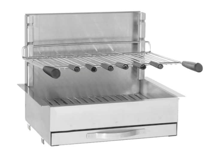 Barbecue Charbon Inox Forge Adour 56 – Grill Encastrable ou à poser - Haut de Gamme & Cuisson Authentique