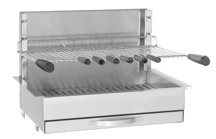 Barbecue Charbon Inox Forge Adour 66 – Grill Haut de Gamme Encastrable & Grande Surface de Cuisson