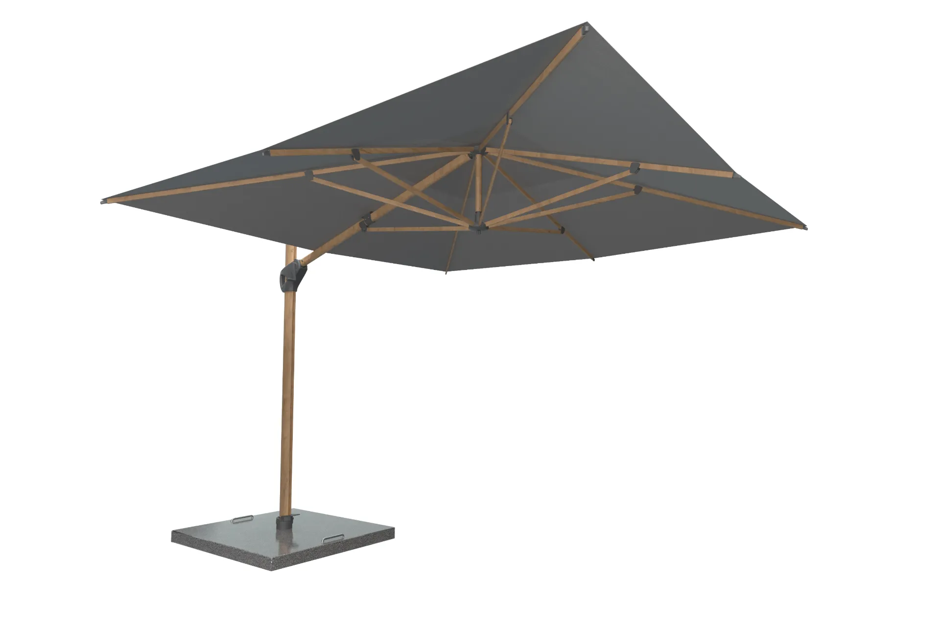 HACIENDA Parasol charcoal 300x400 structure en aluminium imitation bois -  4 Seasons outdoor