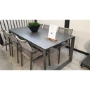 HERITAGE Table de jardin - structure en aluminium couleur carbone - plateau en céramique 220X95 - TASTE 91061