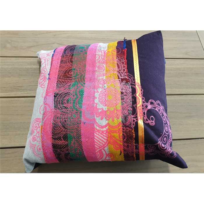 Housse de coussin Sissimorocco patchwork modèle unique 43x43 cm – coussin décoratif artisanal fait main