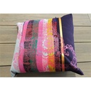 Housse de coussin Sissimorocco patchwork modèle unique 43x43 cm – coussin décoratif artisanal fait main