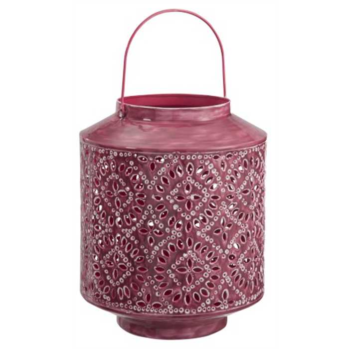 Lanterne fushia - décoration pour le jardin - J-LINE, 5415203783882