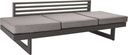 HOLLY Banc - canapé - transat en aluminium anthracite textilène gris carbone et coussins gris satiné 216x80x68 cm - STERN