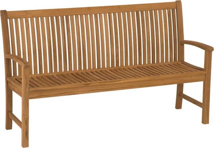 Banc de jardin STERN Malaga 3 places en teck 159 cm – banc extérieur robuste et élégant pour terrasse et jardin