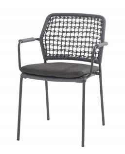 [4SO-91124] Chaise de jardin BARISTA bleue – Aluminium, corde et coussin – Taste by 4 Seasons Outdoor