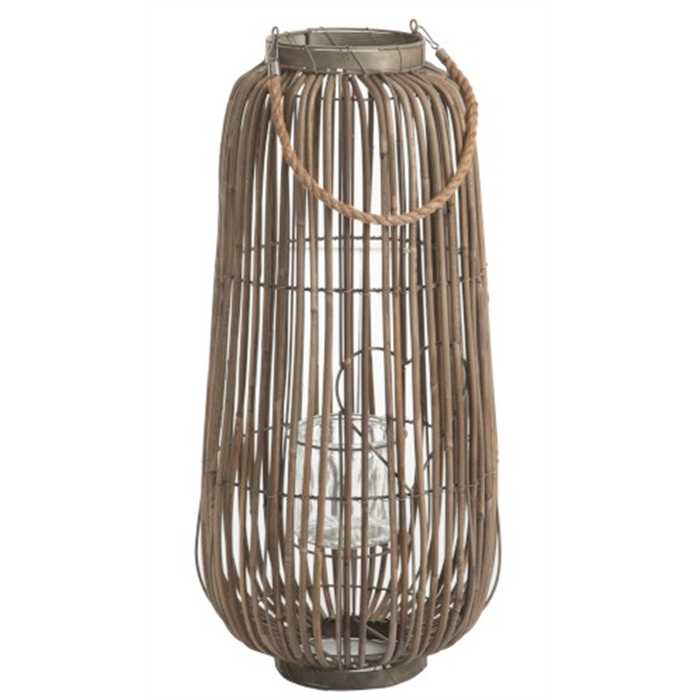Lanterne J-Line naturelle small – Lanterne décorative en fibres naturelles pour intérieur et extérieur