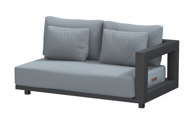 Siège 2.5 places - accoudoir à gauche - structure en aluminium anthracite - METROPOLITAN - 4 seasons, 8720087006673, 19753, METROPOLITAN