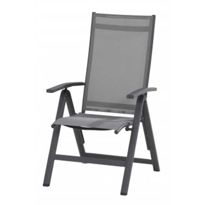 Fauteuil de jardin inclinable VERONA anthracite – Aluminium carbone – Taste by 4 Seasons Outdoor