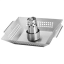 Wok-cuiseur poulet Napoleon 56024 inox – rôtissoire et wok barbecue 2-en-1 multifonction