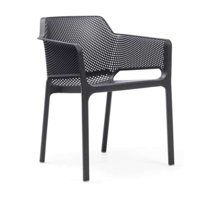 Chaise de jardin en résine de couleur anthracite NET - NARDI, 4032602000, 40326.02.000.06, CHAISE NET
