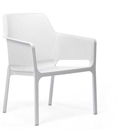 Chaise de jardin en résine de couleur blanche NET RELAX - NARDI