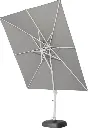 Parasol déporté Siesta 300x300 cm – Aluminium blanc & Solefin Charcoal | 4 Seasons Outdoor
