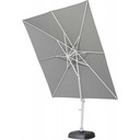 Parasol déporté - toile en solefin couleur "mid grey" avec inclinaison - 300x300 cm - mat en aluminium blanc - SIESTA PREMIUM - SEASONS, 08654, SIESTA, PARASOL, 8718144574470