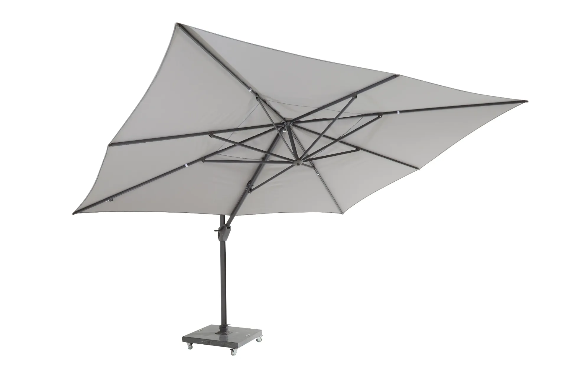 Parasol déporté Hacienda 300x400 cm – Solefin Gris clair | 4 Seasons Outdoor