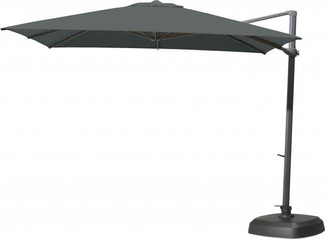 Parasol - toile en "solefin" couleur "charcoal" - 300x300 cm - mat en aluminium anthracite - SIESTA - 4 seasons, 8718144521870, 08458, SIESTA, PARASOL