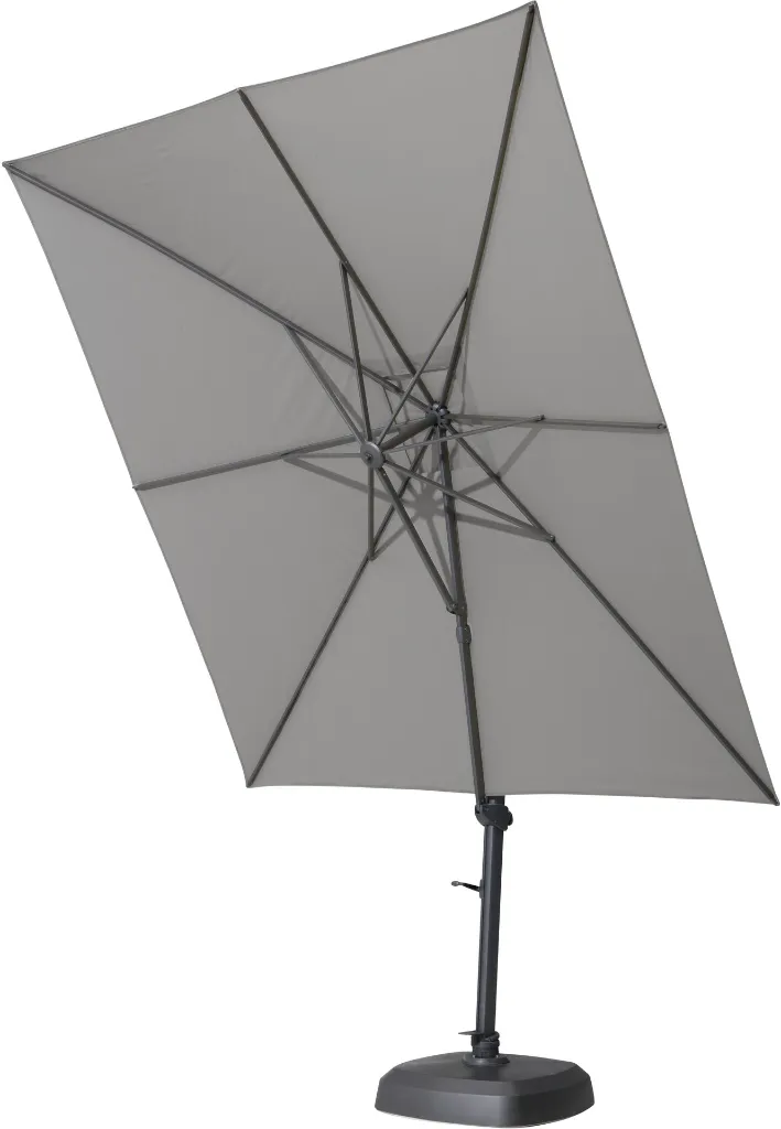 [4SO - 08458] Parasol déporté Siesta 300x300 cm Charcoal – Aluminium & Solefin | 4 Seasons Outdoor