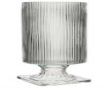 Photophore sur pied côtelé J-Line 14,5 cm – Bougeoir décoratif en verre élégant pour intérieur chaleureux