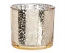 Photophore verre/or  9 x 9,8x11cm