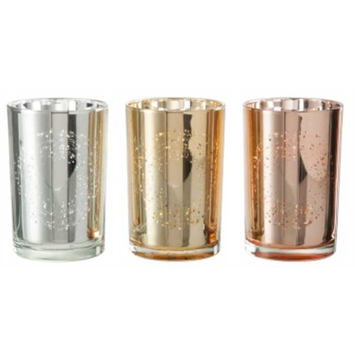 Photophore cercle verre mix large assortiment de 3 - J-LINE, 5415203751287