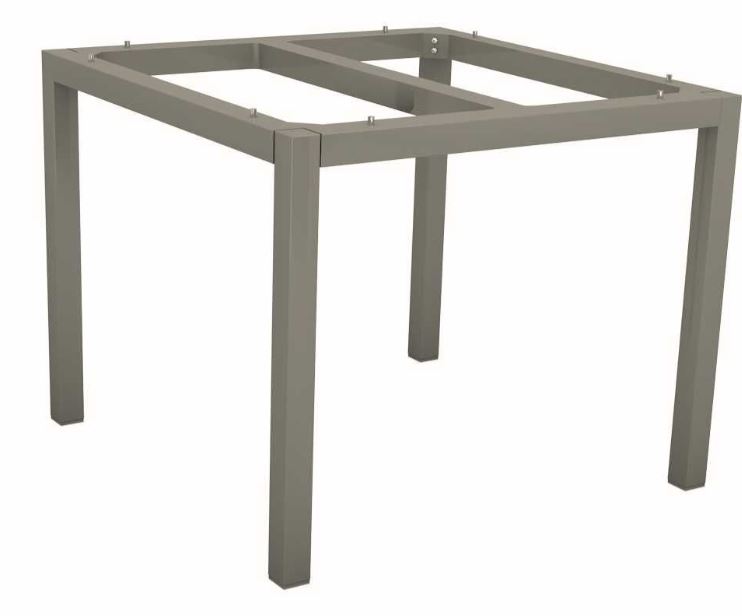 Pieds de table Stern 90x90x72 cm aluminium graphite LFM101201 – structure carrée pour table de jardin extérieure